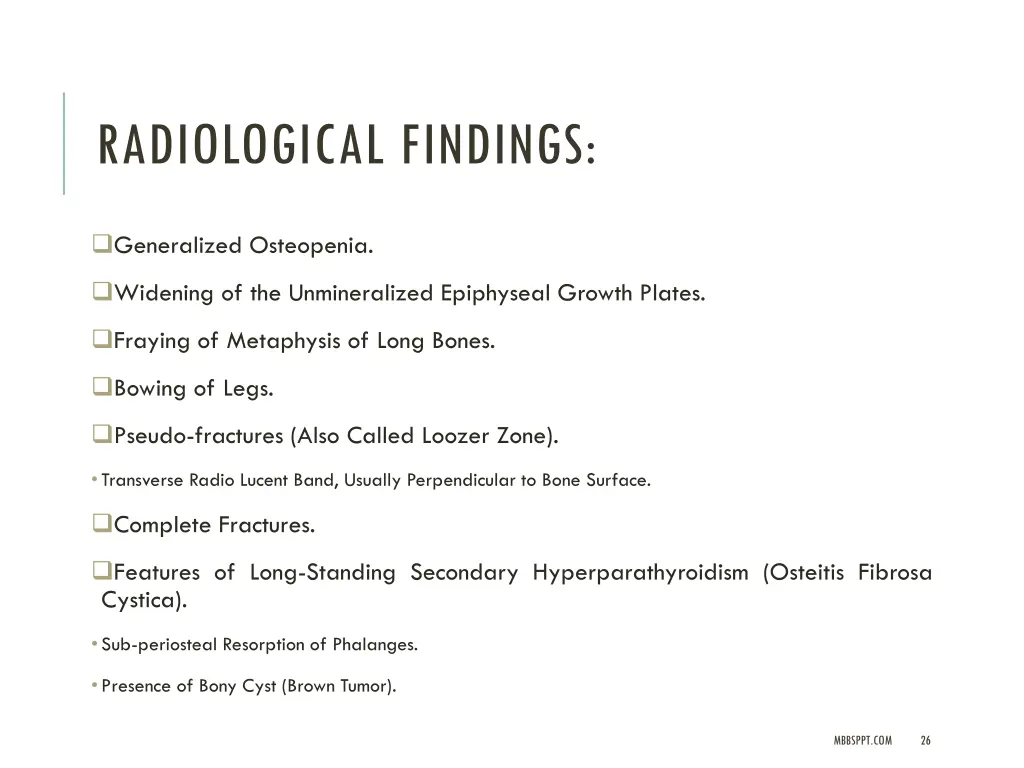 radiological findings