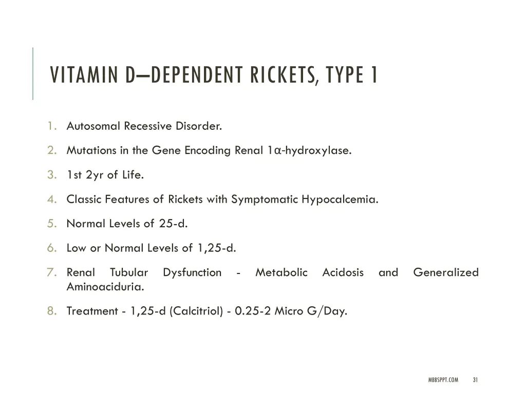 vitamin d dependent rickets type 1