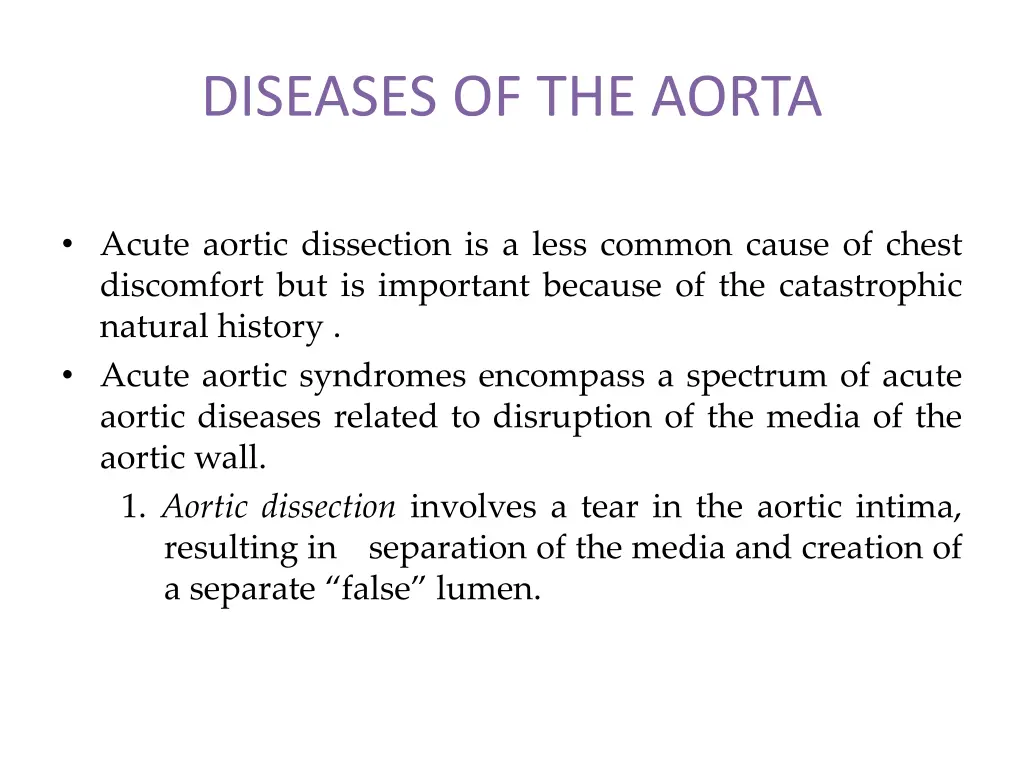diseases of the aorta