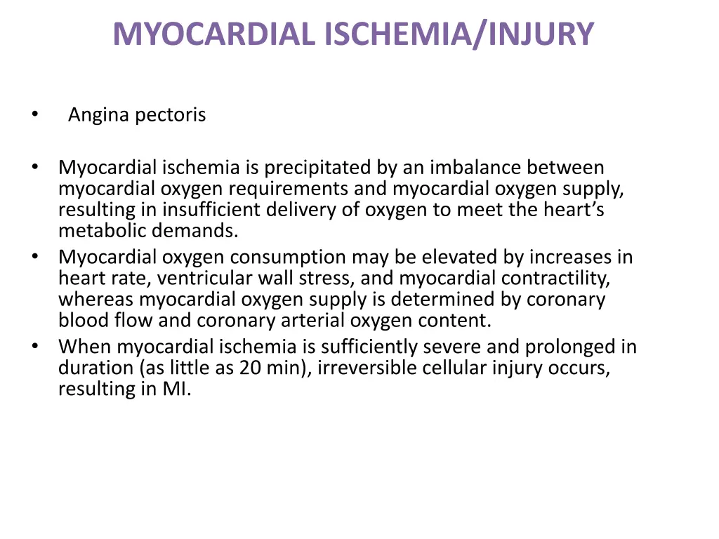 myocardial ischemia injury