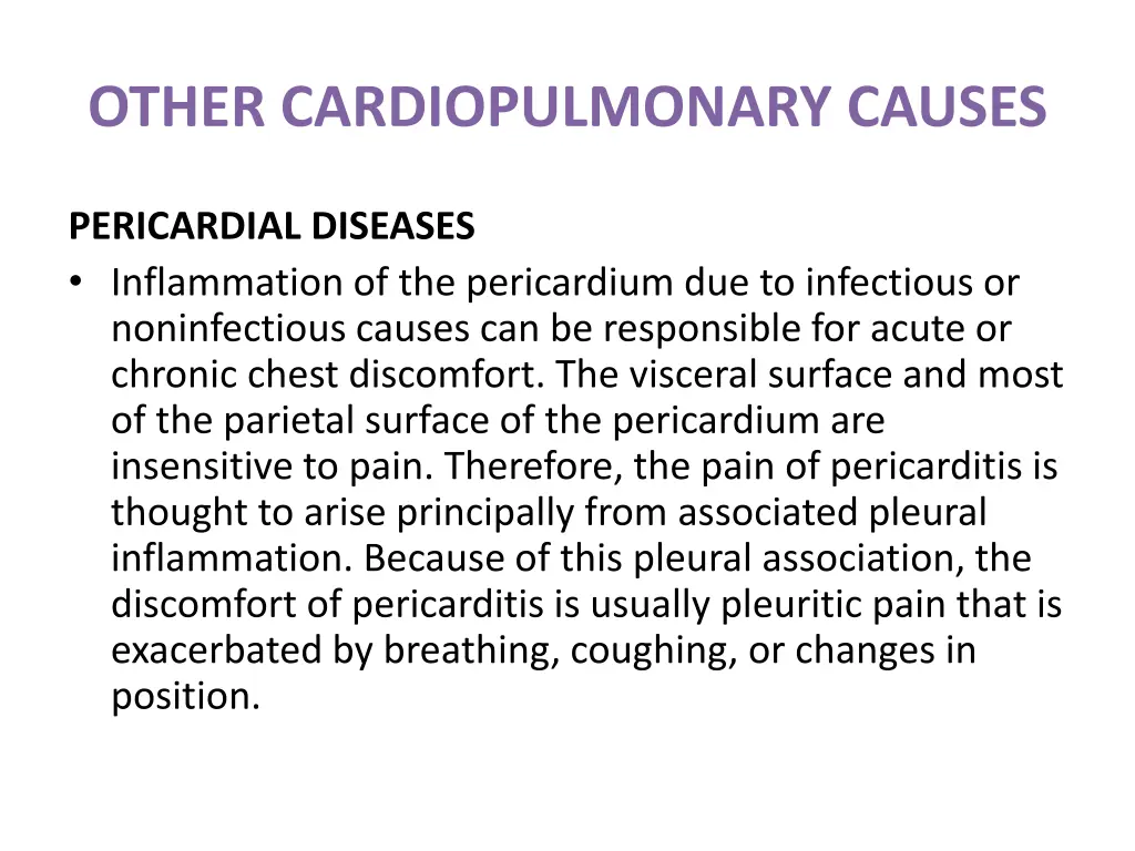 other cardiopulmonary causes