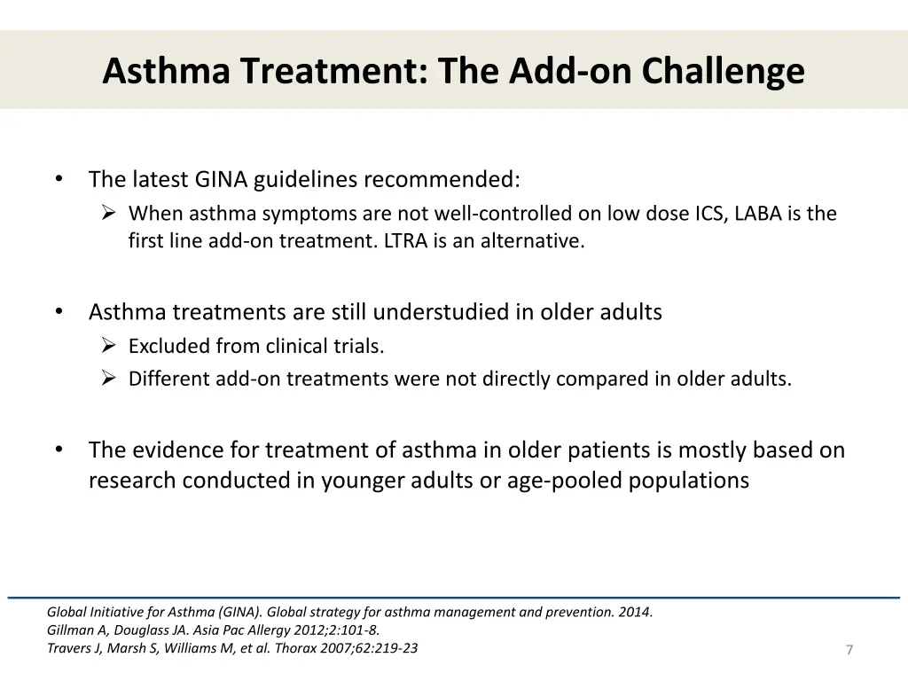 asthma treatment the add on challenge