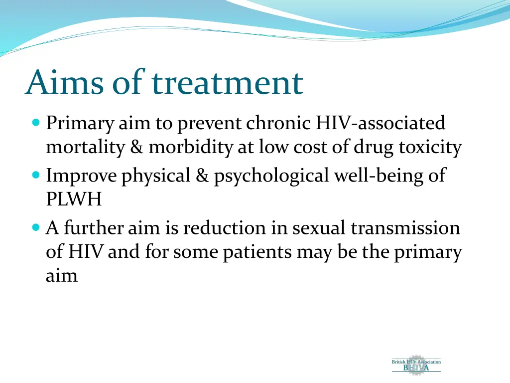 aims of treatment
