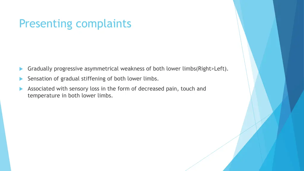 presenting complaints
