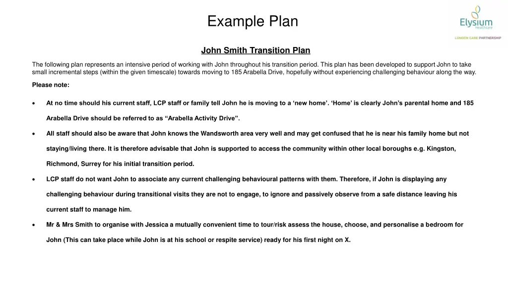 example plan