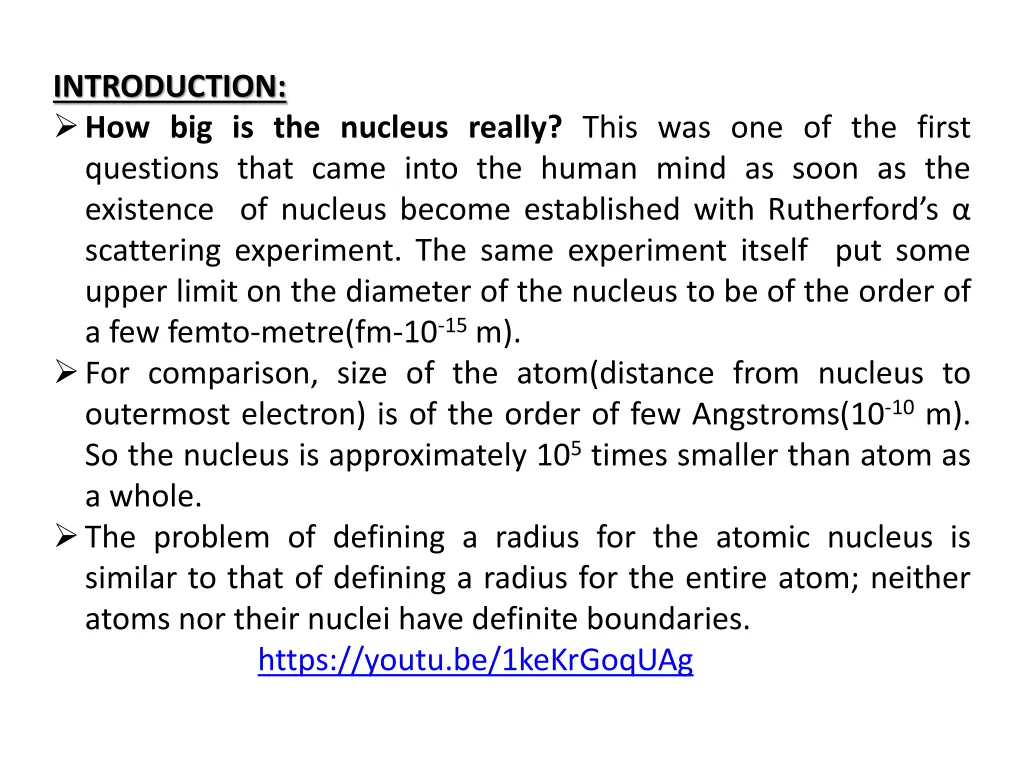 introduction how big is the nucleus really this
