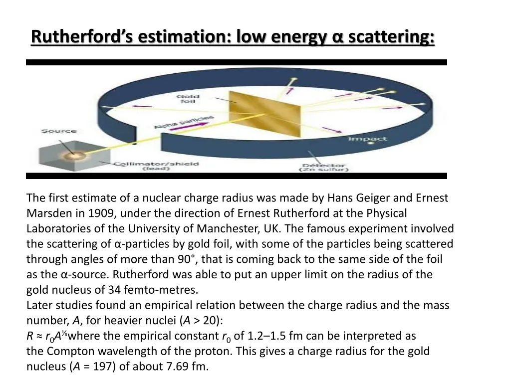 rutherford s estimation low energy scattering