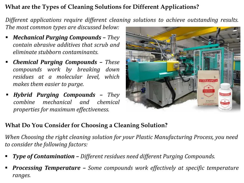 what are the types of cleaning solutions
