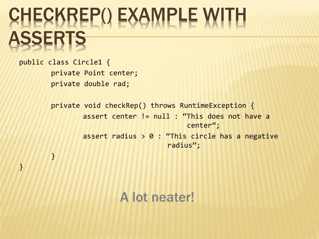 checkrep example with asserts