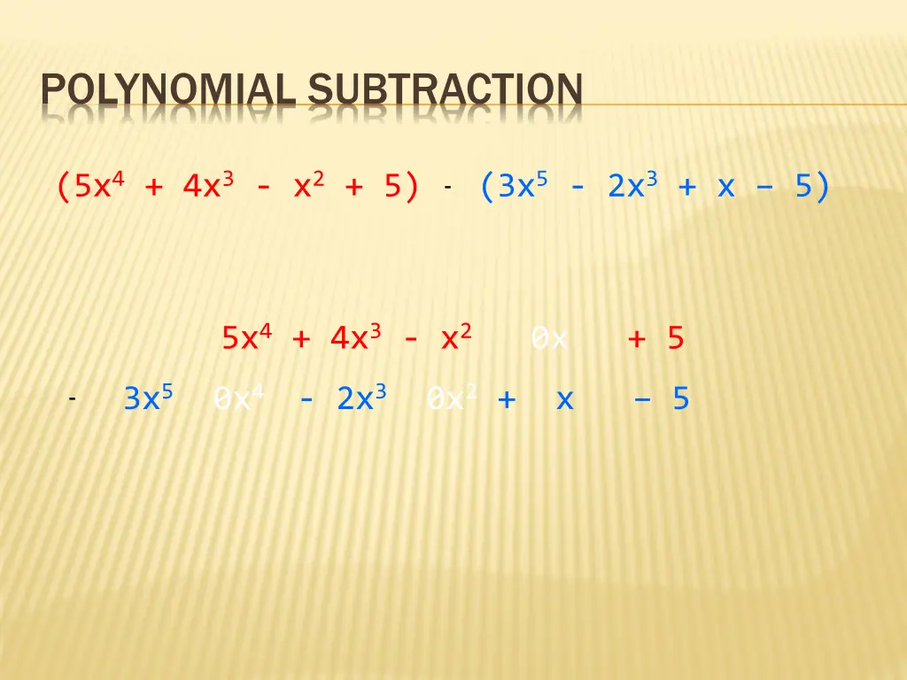 polynomial subtraction