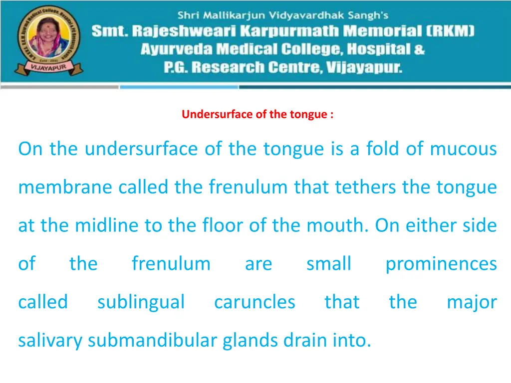 undersurface of the tongue