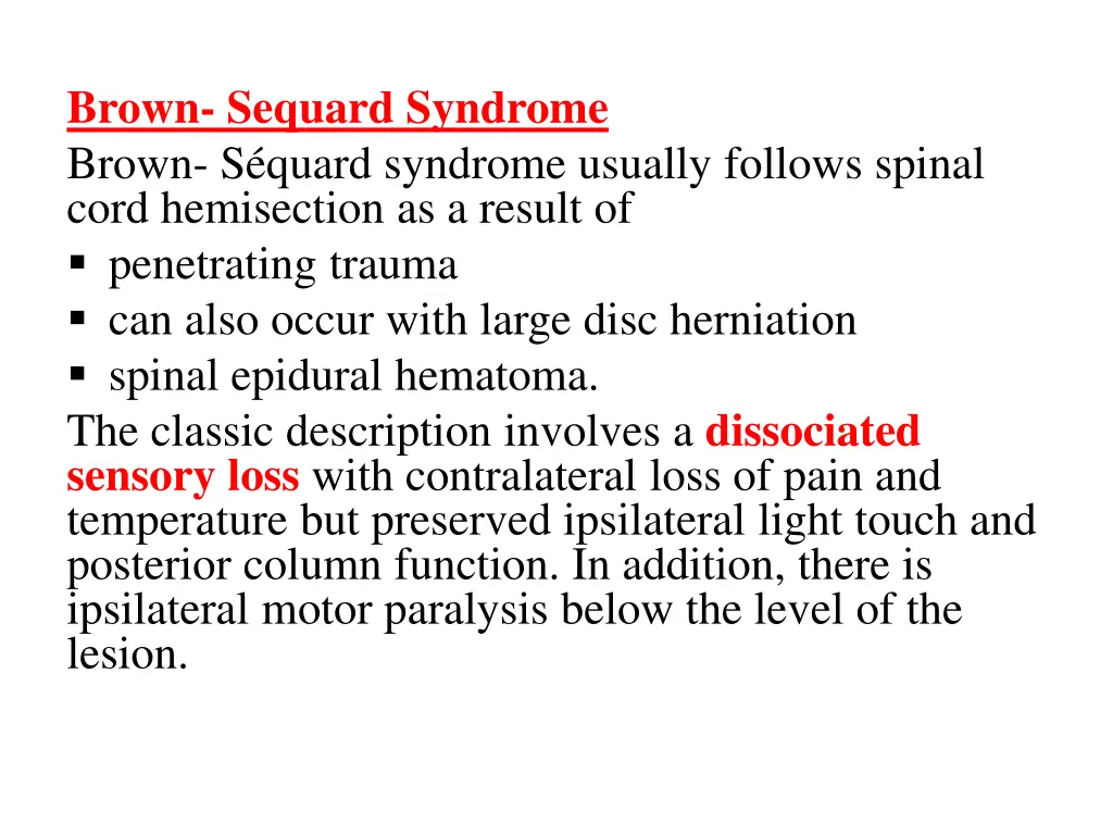 brown sequard syndrome brown s quard syndrome