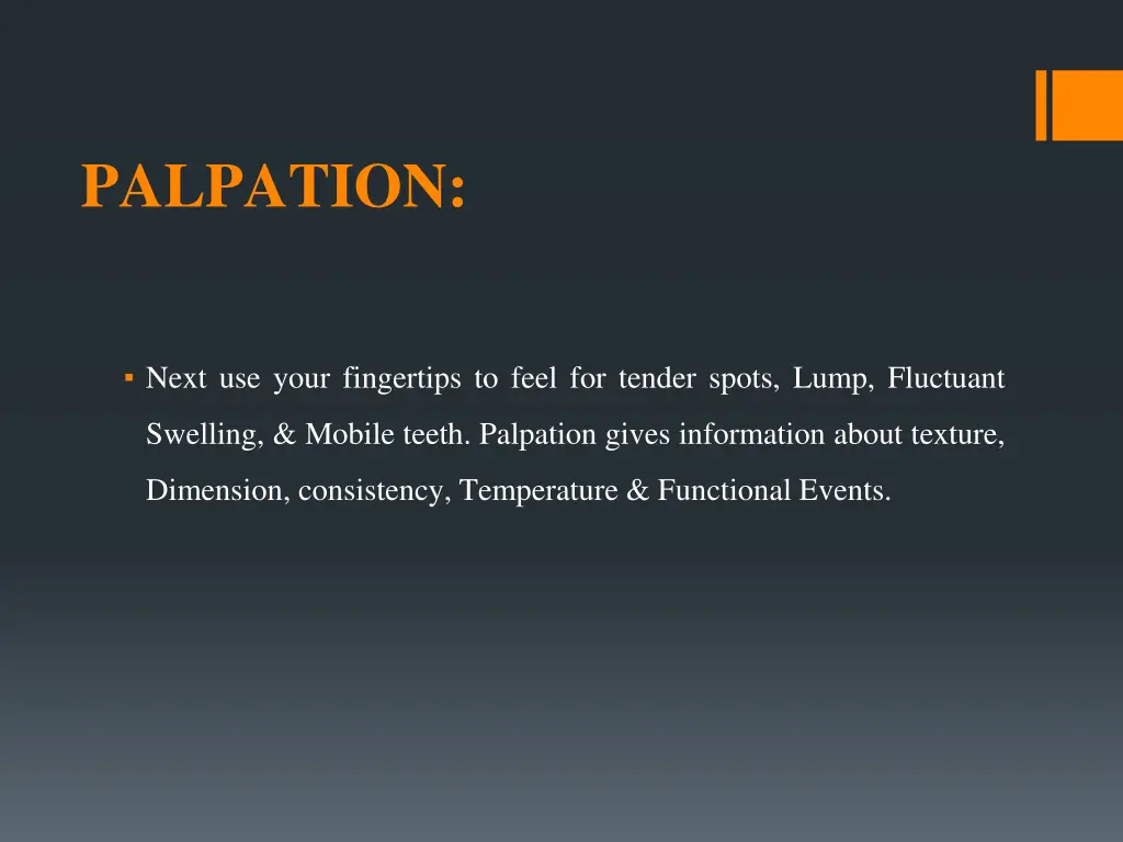 palpation