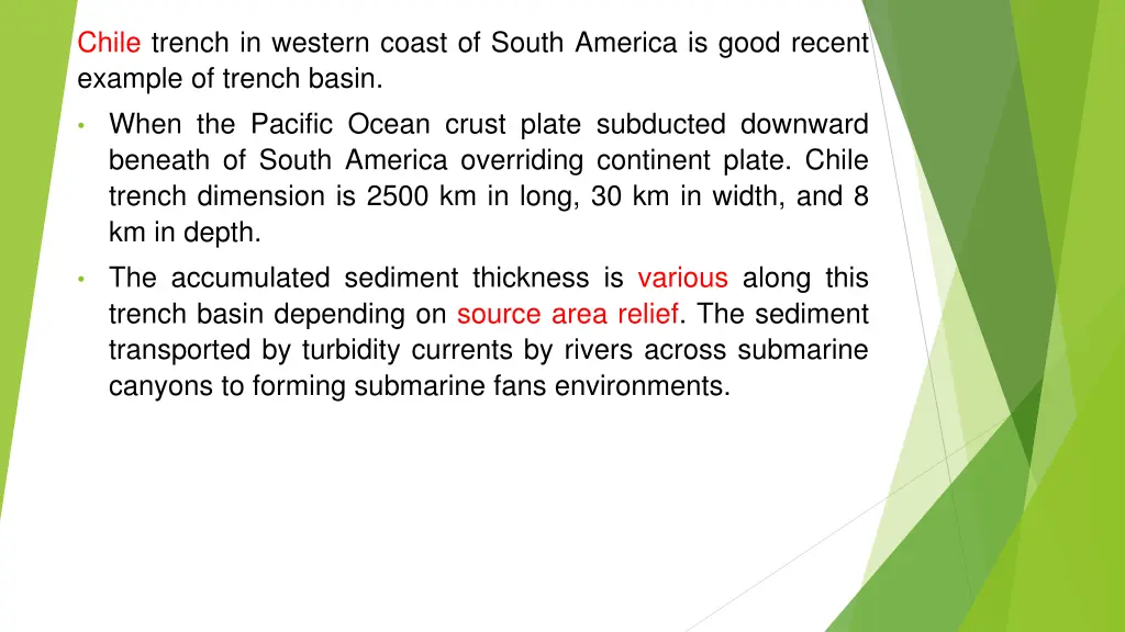 chile trench in western coast of south america