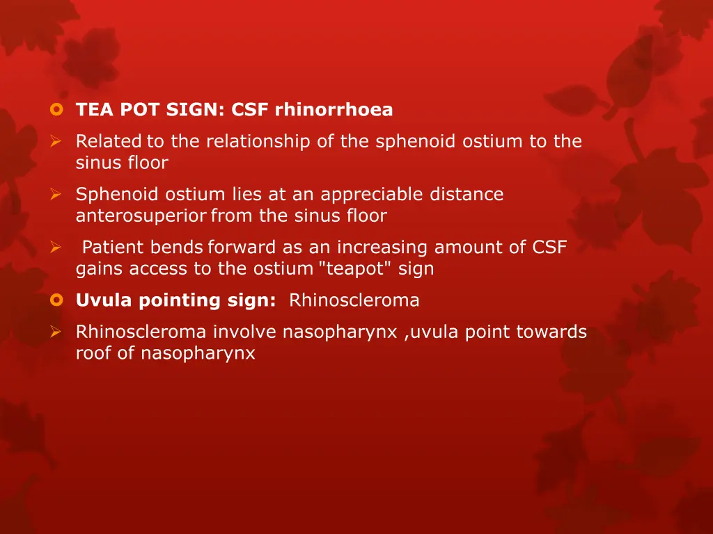 tea pot sign csf rhinorrhoea