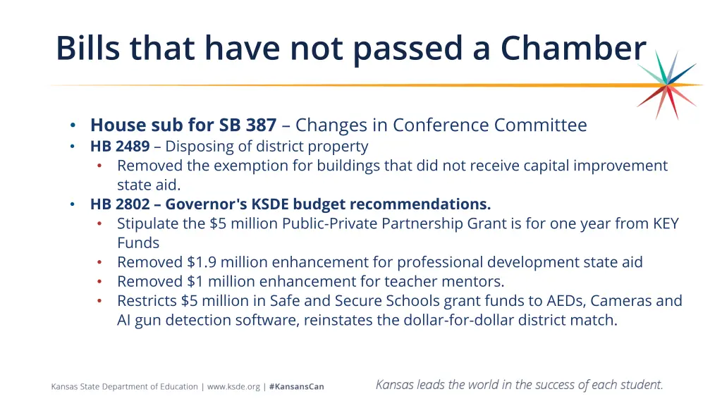 bills that have not passed a chamber 1