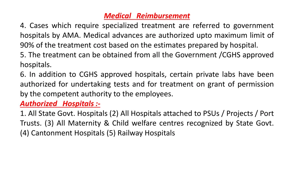 medical reimbursement