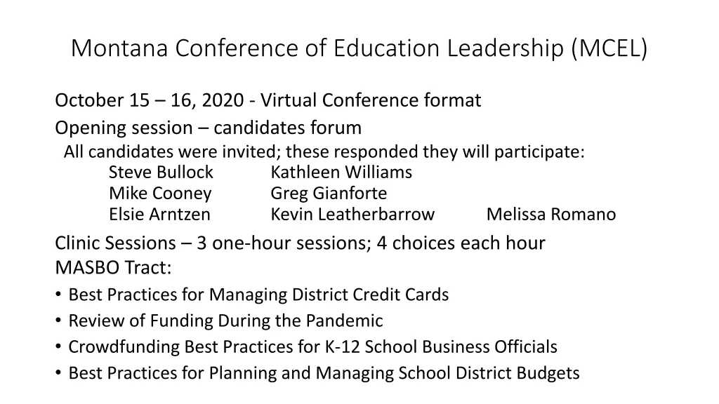 montana conference of education leadership mcel