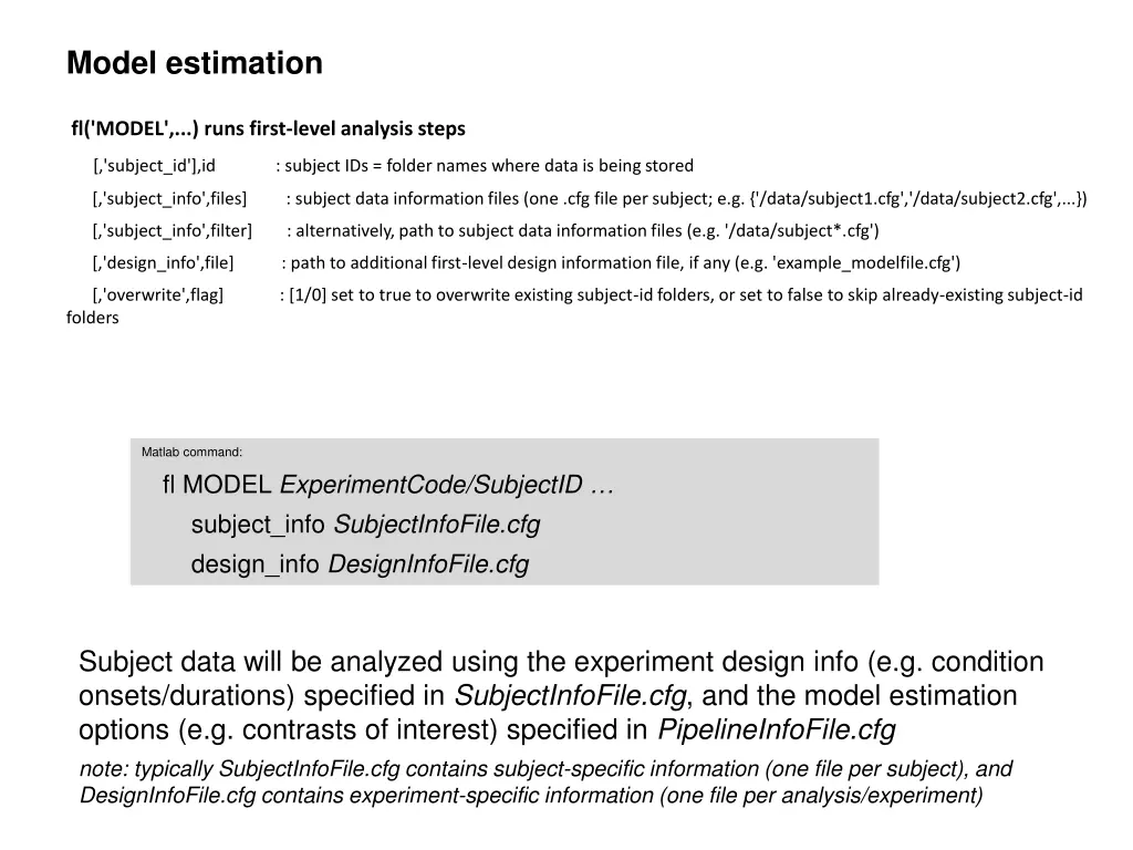 model estimation
