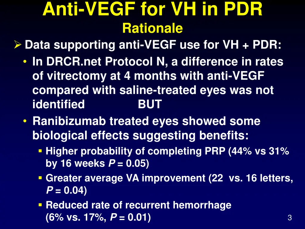 anti vegf for vh in pdr rationale data supporting