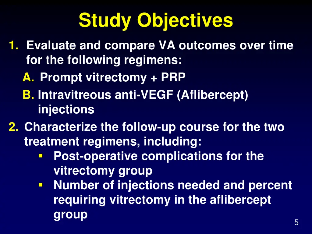 study objectives
