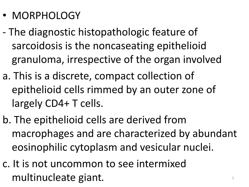 morphology the diagnostic histopathologic feature