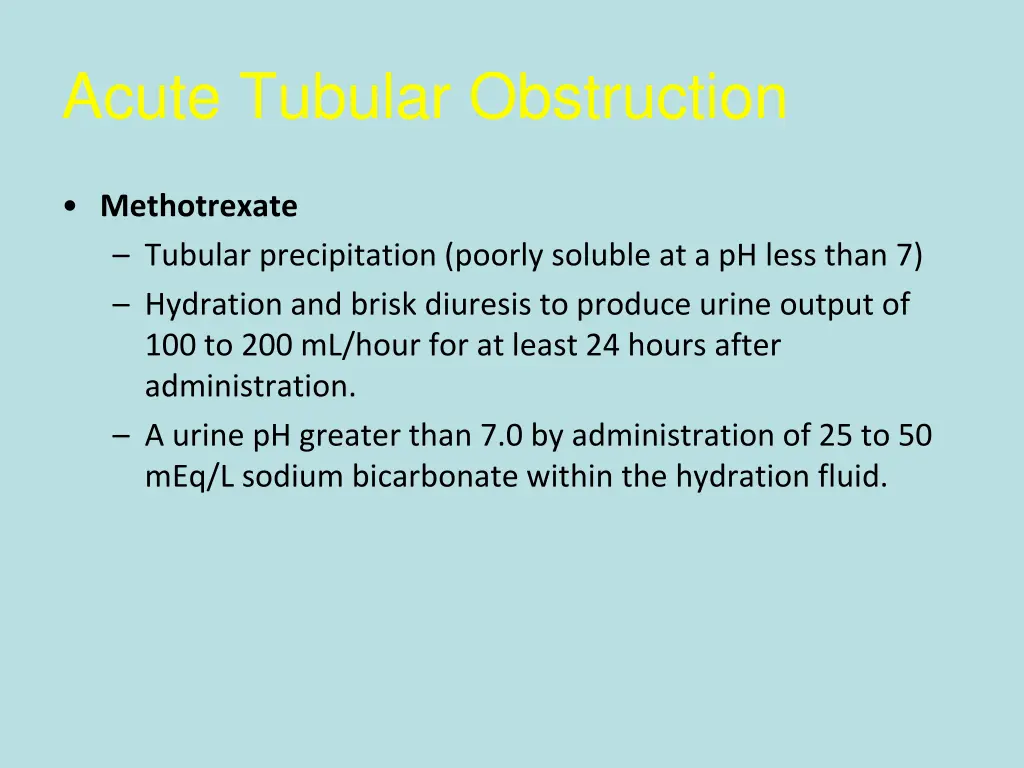 acute tubular obstruction