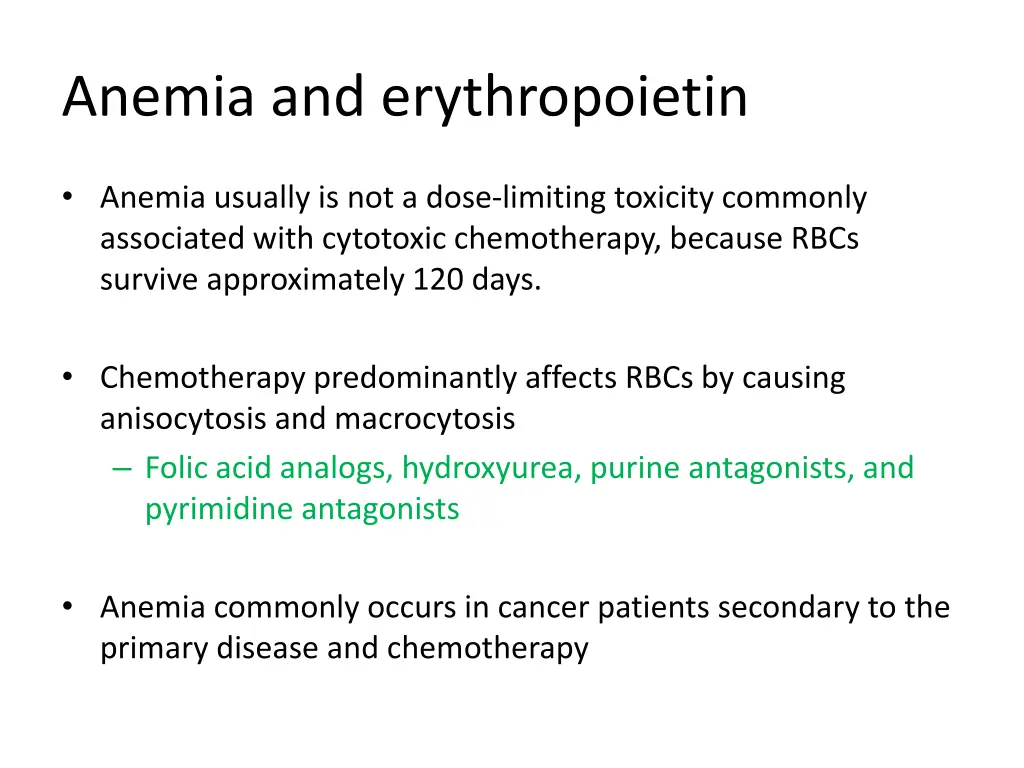 anemia and erythropoietin
