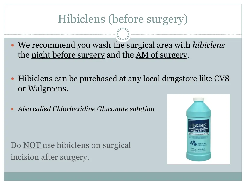 hibiclens before surgery