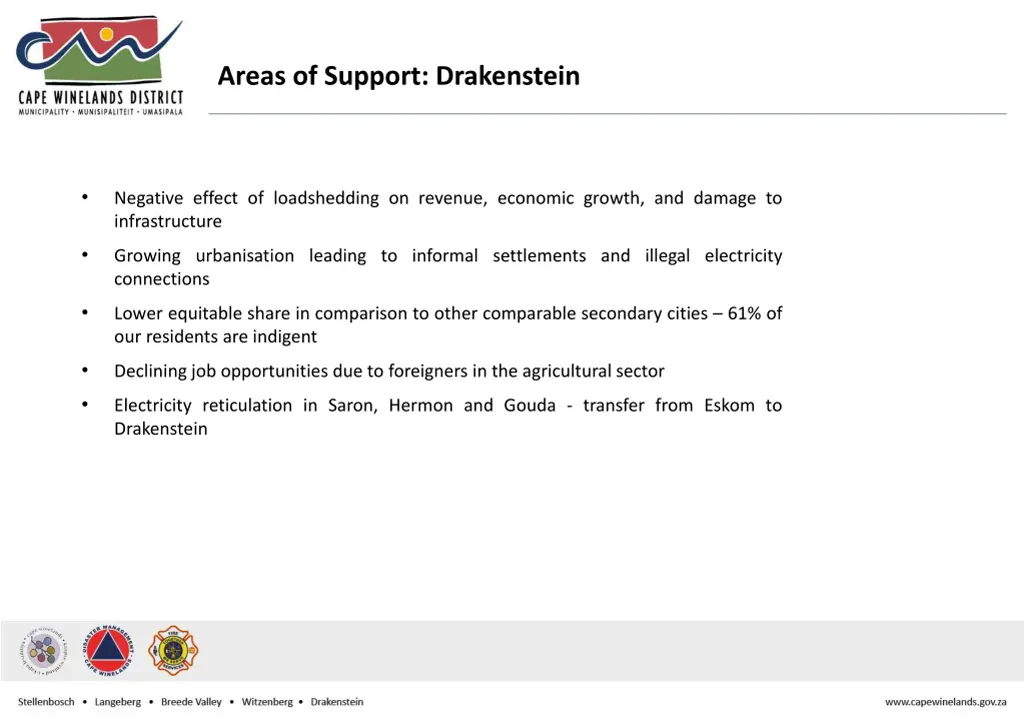 areas of support drakenstein