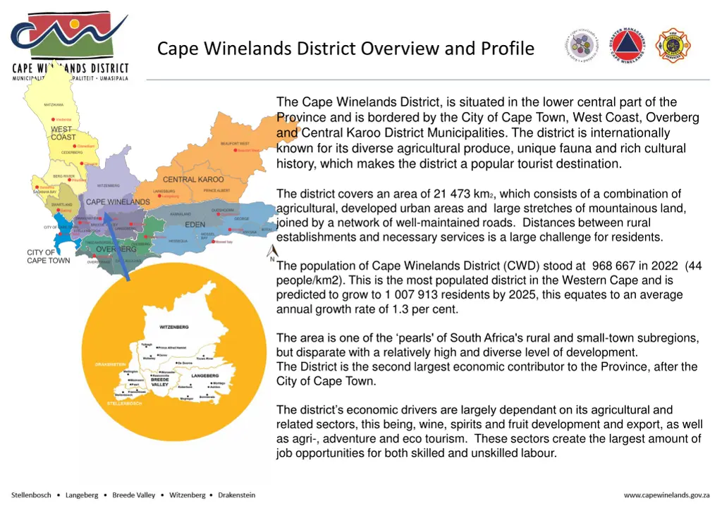 cape winelands district overview and profile