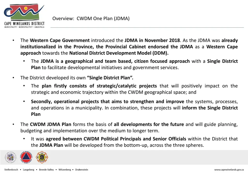 overview cwdm one plan jdma