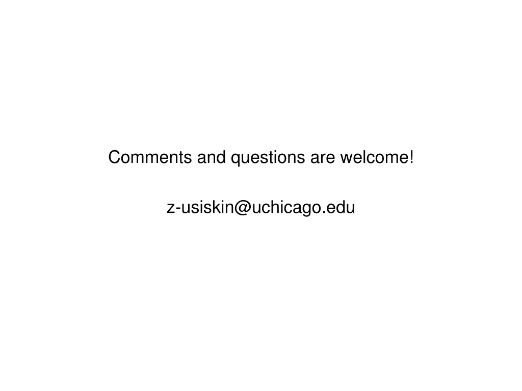 comments and questions are welcome