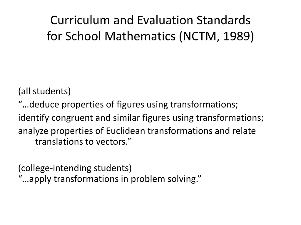 curriculum and evaluation standards for school