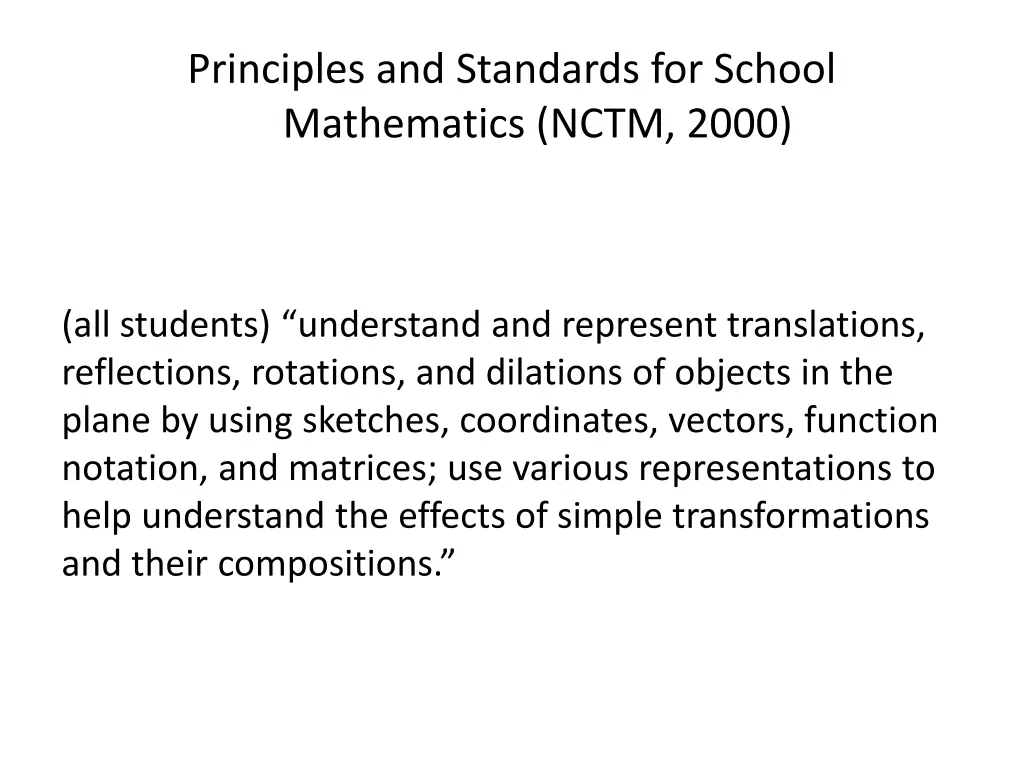 principles and standards for school mathematics