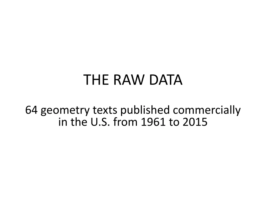 the raw data