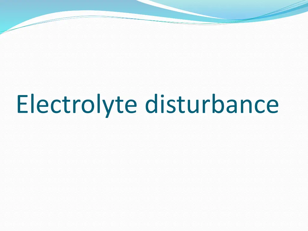 electrolyte disturbance