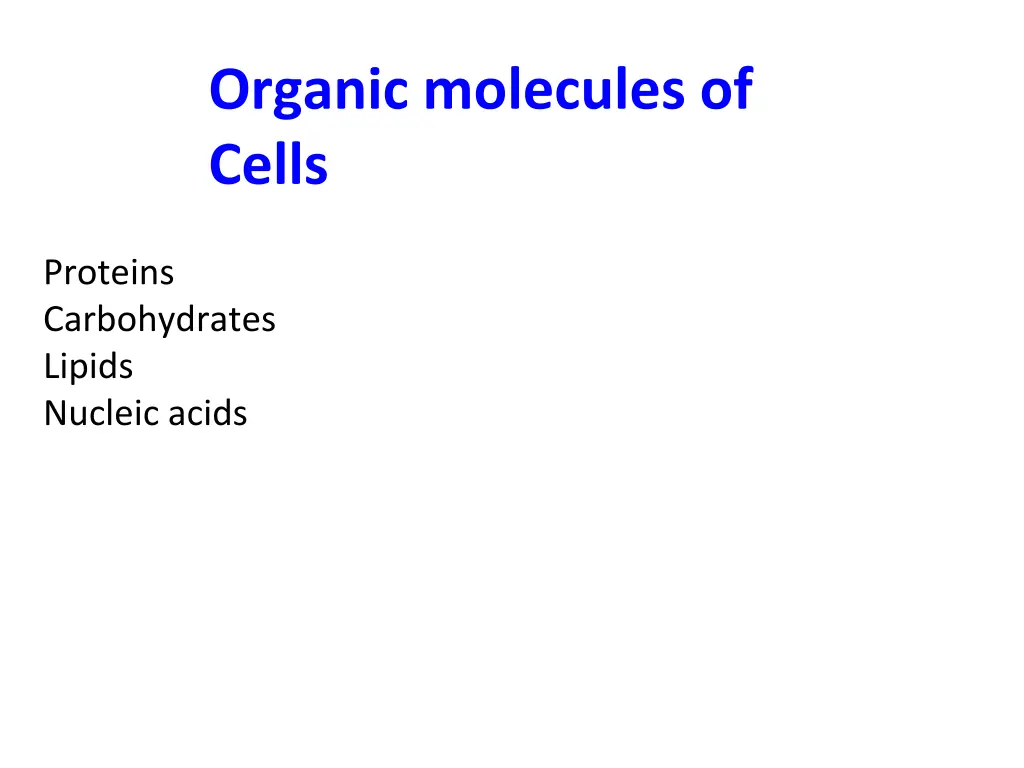 organic molecules of cells