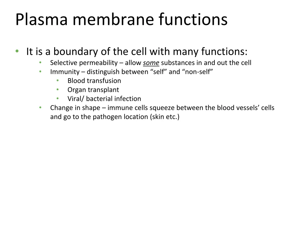plasma membrane functions