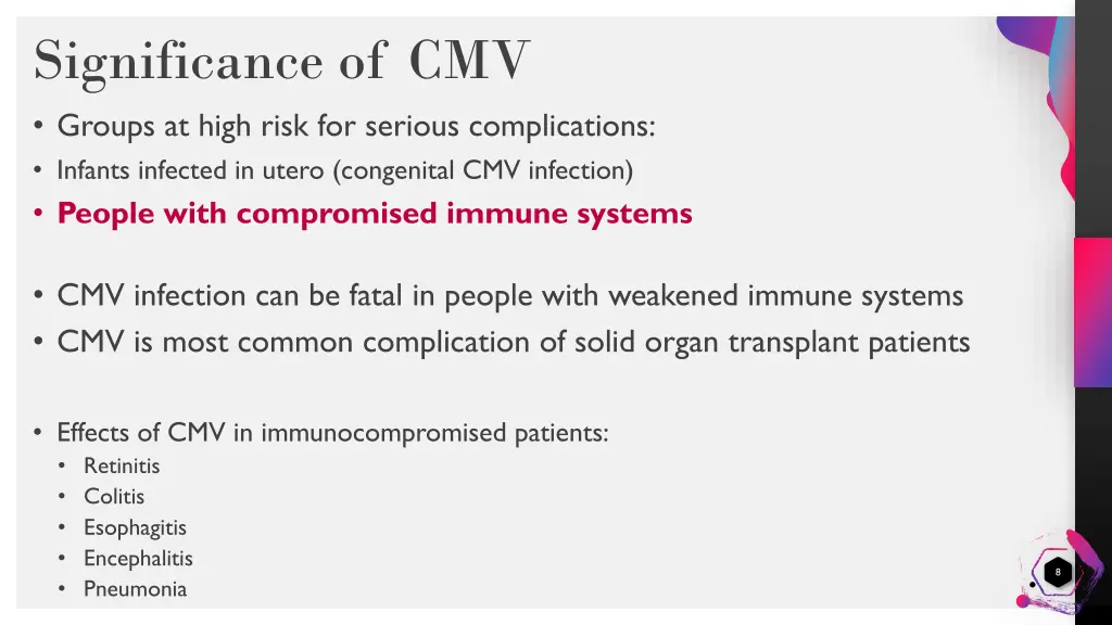 significance of cmv