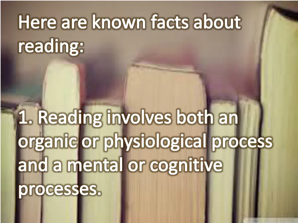 here are known facts about reading