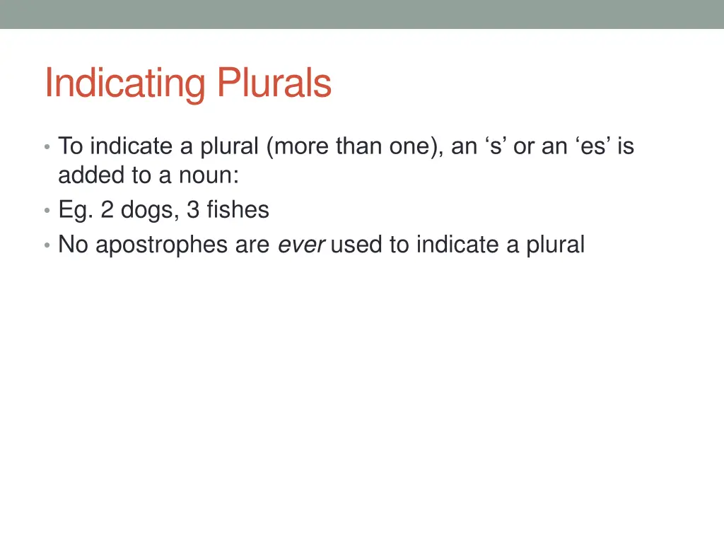 indicating plurals