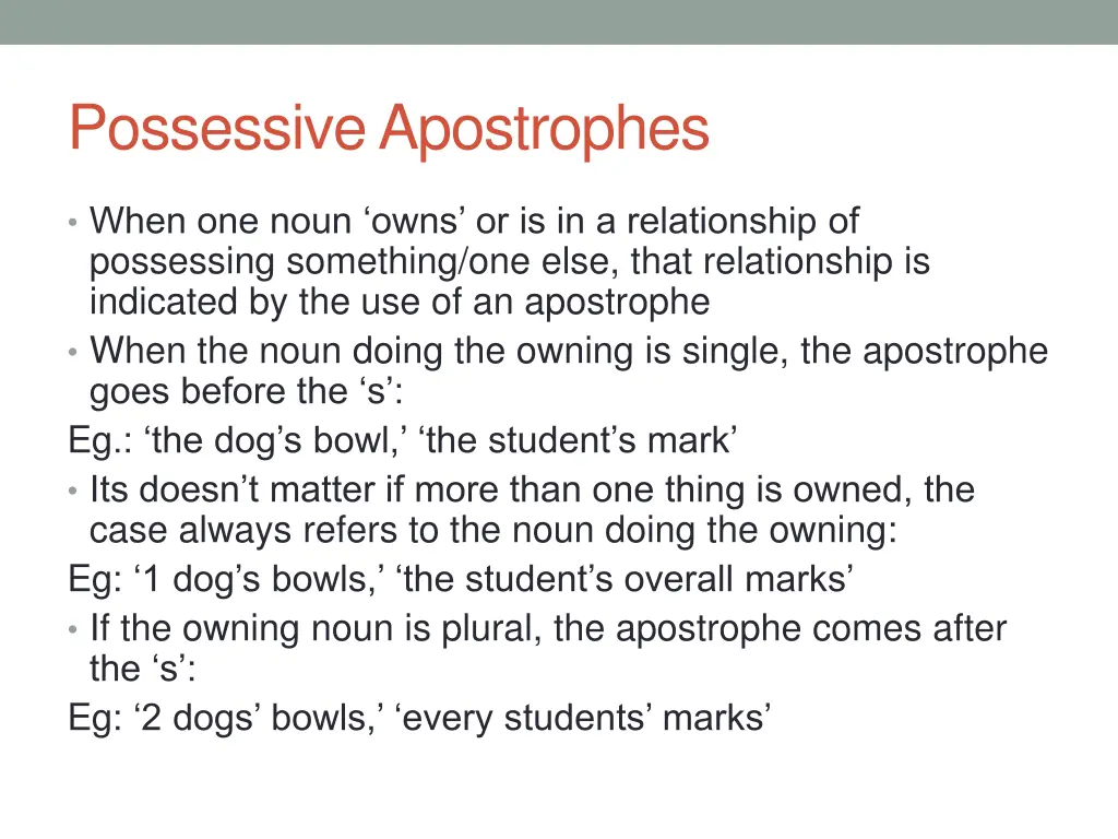 possessive apostrophes