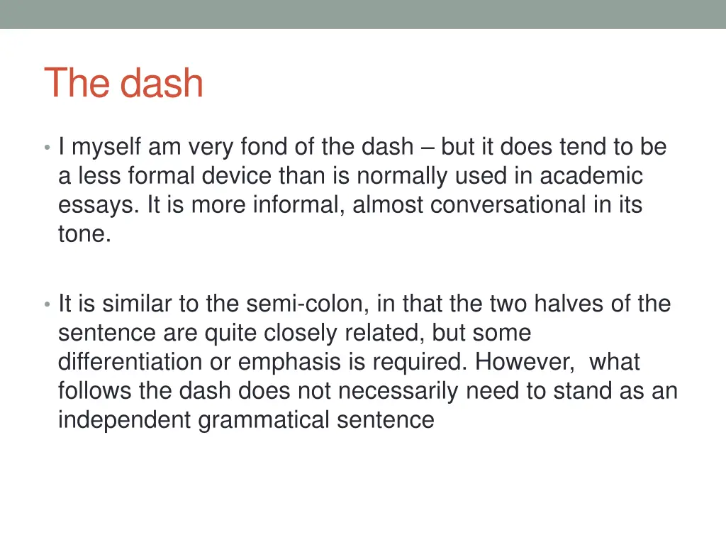 the dash
