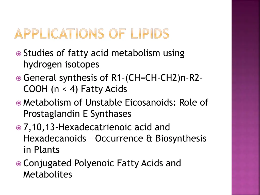 applications of lipids