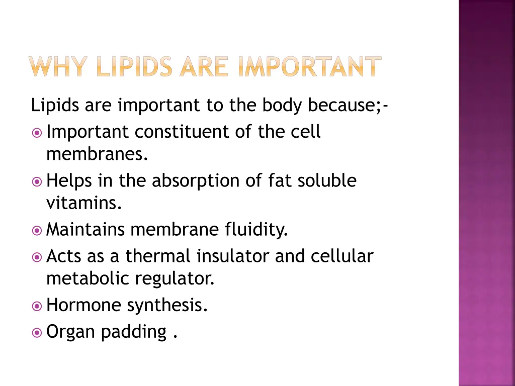 why lipids are important