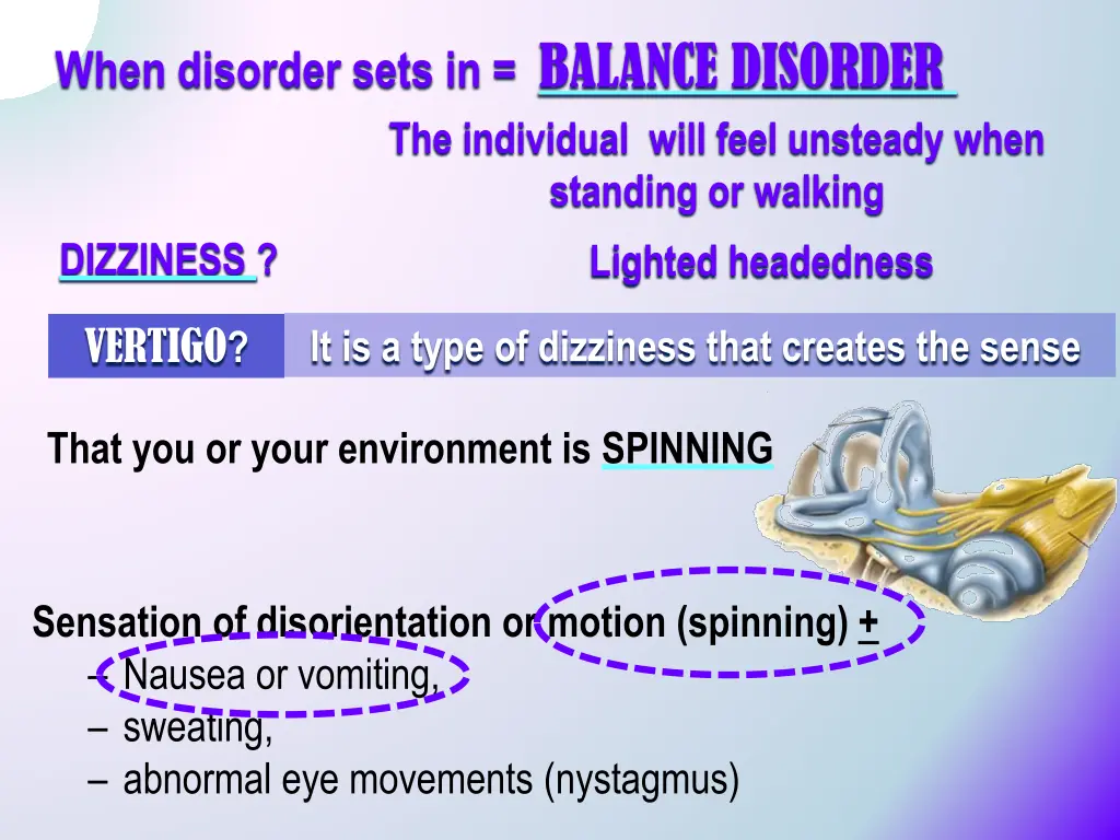 when disorder sets in balance disorder