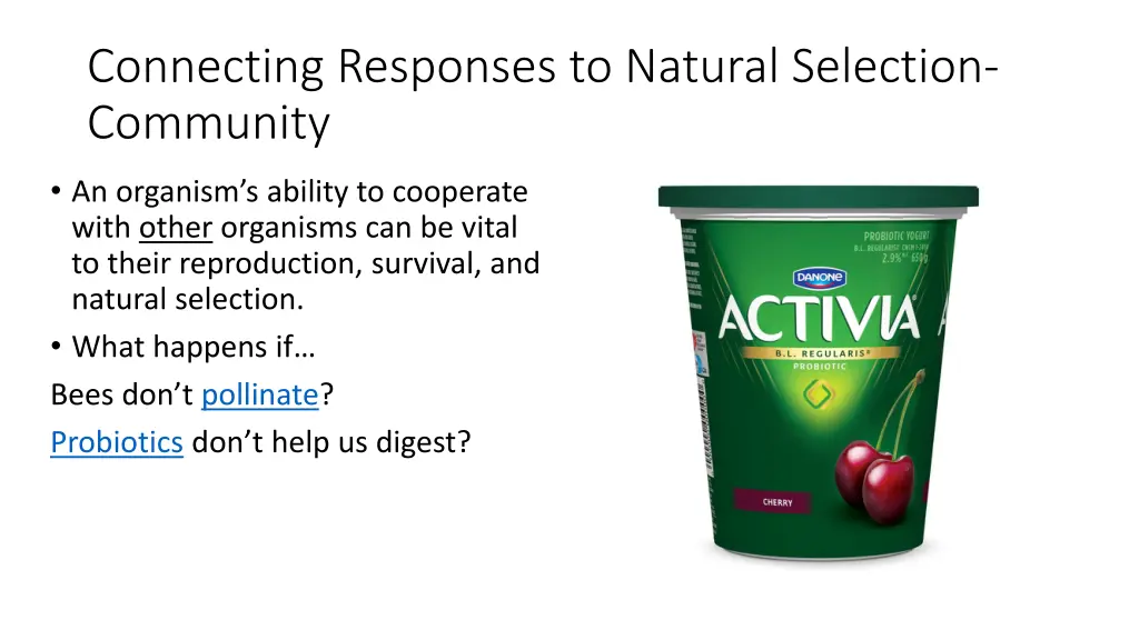connecting responses to natural selection 1