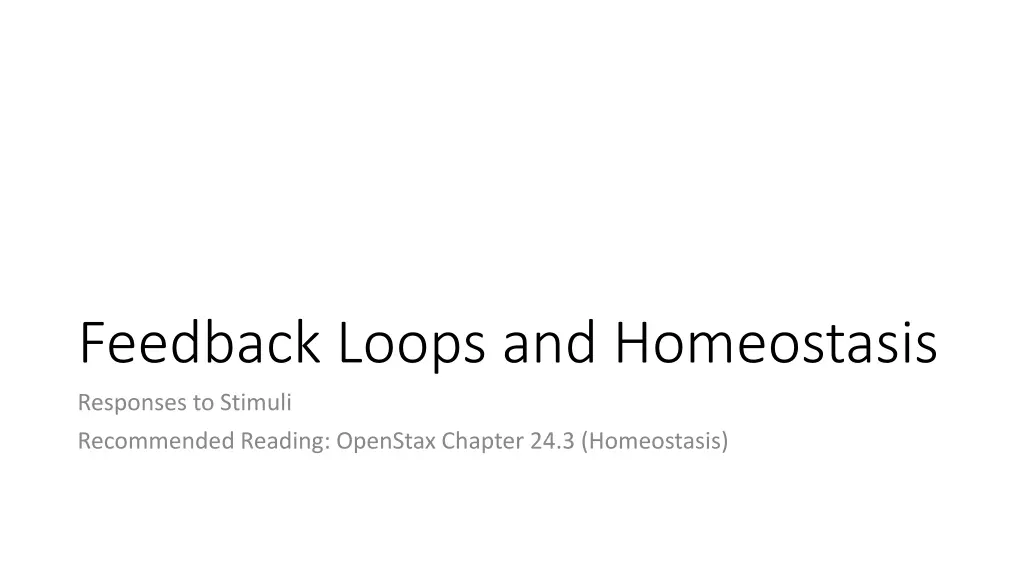 feedback loops and homeostasis responses