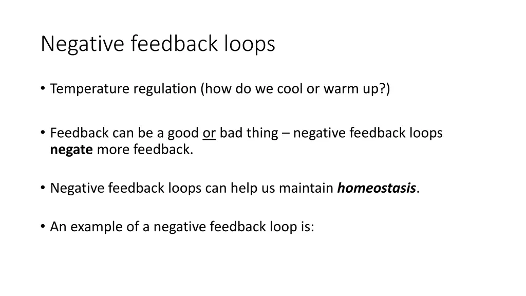 negative feedback loops